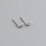 925 Silver Zircon Piercing Stud Earrings for Women