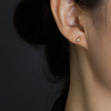 925 Silver Zircon Piercing Stud Earrings for Women