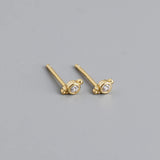925 Silver Zircon Piercing Stud Earrings for Women