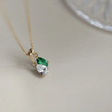 925 Silver Oval Crystal Pendant Necklace for Women Wedding Jewelry Gift
