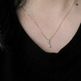 925 Silver Oval Crystal Pendant Necklace for Women Wedding Jewelry Gift