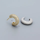 925 Silver Pave Zircon Stud Earrings Party Bohemian Jewelry