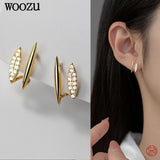 925 Silver Double Stone Piercing Stud Earrings for Women