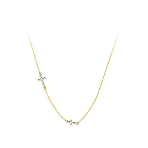 925 Silver Cross Necklace for Women Teen Party High Choker Charm Jewelry