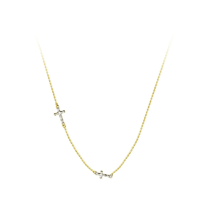 925 Silver Cross Necklace for Women Teen Party High Choker Charm Jewelry