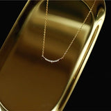 925 Silver Smile Pendant Necklace 14k Plated Chain Wedding Accessories