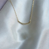 925 Silver Smile Pendant Necklace 14k Plated Chain Wedding Accessories