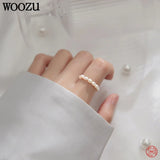 925 Silver Baroque Pearl Stretch Rings for Women Adjustable