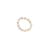 925 Silver Baroque Pearl Stretch Rings for Women Adjustable