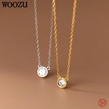 925 Silver Zircon Pendant Necklace, Women Choker Chain Jewelry Gift