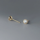 925 Silver Zircon Piercing Stud Earrings for Women Daily Wear