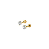 925 Silver Zircon Stud Earrings for Women Baby Wedding