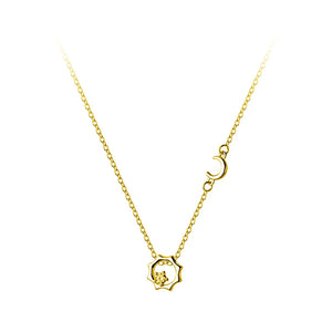 Sterling Silver Sun Moon Choker Tassel Necklace for Women