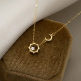 Sterling Silver Sun Moon Choker Tassel Necklace for Women