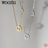 Sterling Silver Sun Moon Choker Tassel Necklace for Women