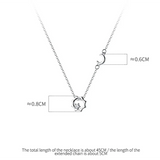 Sterling Silver Sun Moon Choker Tassel Necklace for Women