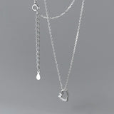 925 Silver Zircon Heart Pendant Necklace for Women Wedding Choker Jewelry
