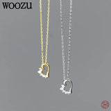 925 Silver Zircon Heart Pendant Necklace for Women Wedding Choker Jewelry