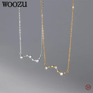 925 Silver Star Chain Necklace for Women Charm Jewelry Gift