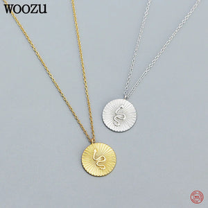 925 Silver Vintage Round Snake Necklace Women Party Goth Charm