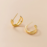 925 Silver French Cross Zircon Stud Earrings Women Party Jewelry