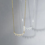 925 Silver Zircon Tassel Pendant Necklace Women Party Jewelry Gift