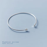 925 Silver Geometric Star Zircon Bracelet Women Bangle Jewelry