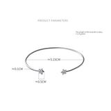 925 Silver Geometric Star Zircon Bracelet Women Bangle Jewelry