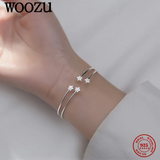 925 Silver Geometric Star Zircon Bracelet Women Bangle Jewelry
