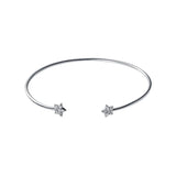 925 Silver Geometric Star Zircon Bracelet Women Bangle Jewelry