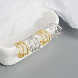 925 Silver Multi-Layer Stone Stud Earrings Ethnic Punk Jewelry