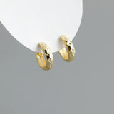 925 Silver Geometric Car Flower Hoop Earrings French Style