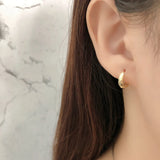925 Silver Geometric Car Flower Hoop Earrings French Style