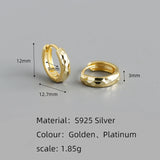 925 Silver Geometric Car Flower Hoop Earrings French Style