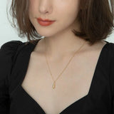 925 Sterling Silver Water Drop Pendant Necklace French Party Jewelry