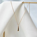 925 Sterling Silver Water Drop Pendant Necklace French Party Jewelry