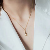 925 Sterling Silver Water Drop Pendant Necklace French Party Jewelry