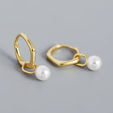 925 Silver Pearl Pendant Drop Earrings for Women Party Jewelry