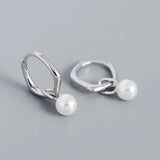 925 Silver Pearl Pendant Drop Earrings for Women Party Jewelry