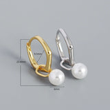 925 Silver Pearl Pendant Drop Earrings for Women Party Jewelry