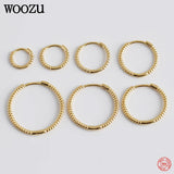 925 Silver Gothic Twist Huggie Hoop Earrings Women Men Charms Ear Buckle