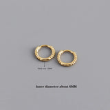 925 Silver Gothic Twist Huggie Hoop Earrings Women Men Charms Ear Buckle