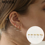 Sterling Silver Hoop Earrings CZ Ear Buckle Pierced Jewelry