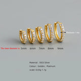 Sterling Silver Hoop Earrings CZ Ear Buckle Pierced Jewelry