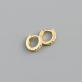 Sterling Silver Hoop Earrings CZ Ear Buckle Pierced Jewelry