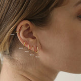 Sterling Silver Hoop Earrings CZ Ear Buckle Pierced Jewelry