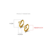 925 Silver Sweet Love Heart CZ Zircon Hoop Earrings For Women Girl
