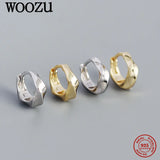 925 Silver Smooth Twist Hoop Earrings French Punk Rock Jewelry