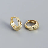 925 Silver Smooth Twist Hoop Earrings French Punk Rock Jewelry