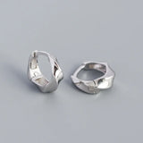 925 Silver Smooth Twist Hoop Earrings French Punk Rock Jewelry